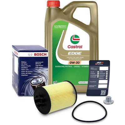 FILTRE À HUILE BOSCH+5 L CASTROL EDGE 0W-30 LONGLIFE POUR OPEL AGILA A 1.0 1.2 - Photo 1/4