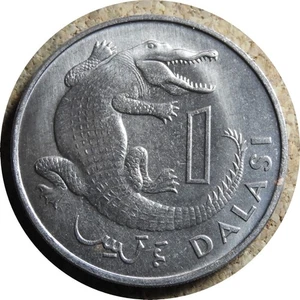 elf The Gambia 1 Dalasi 1971  Crocodile - Picture 1 of 2