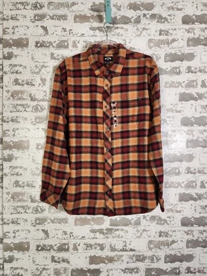 Camisa Billabong Coastline Franela Talla Grande Roja Marrón Cuadros Exterior Foto 1 de 4