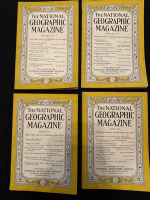 COMPLETE SET OF 1937 NATIONAL GEOGRAPHIC  MAGAZINES ~~ 88 YEARS OLD!!! - Image 1 of 4