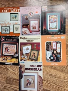 Lot of 7 cross stitch charts Indians Native Americans: Dimensions, Bucilla, more - Picture 1 of 4