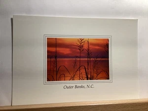 Red Sunset on the Sound: Outer Banks, NC - Vintage Postcard - Picture 1 of 3