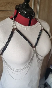 Leather Bra Harness with Spiked Detail - Picture 1 of 4