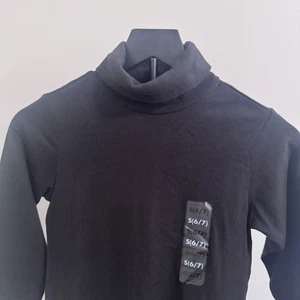 Basic Editions Youth Classic Black Turtle Neck Size 6-7 Winter Base Layer - Picture 1 of 4