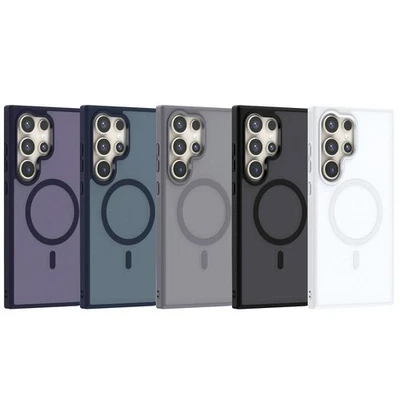 Custodia ibrida trasparente viola per Samsung Galaxy S25+ 5G con Magsafe TPU-PC - Immagine 1 di 4