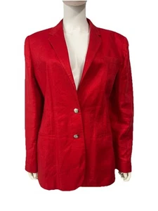 Lauren Ralph Lauren klassischer Blazer rot Leinen Reitsport Wappen Old Money Prep 12 - Bild 1 von 11