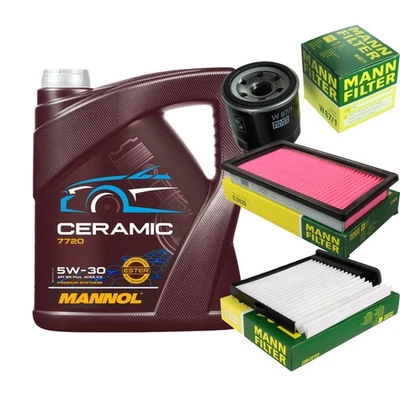 MANN Inspektionspaket 5L MANNOL Ceramic 5W-30 für Nissan Tiida Schrägheck 1.6 - Bild 1 von 4
