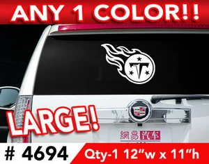 TENNESSEE TITANS "T" LARGE DECAL STICKER 12" x 11" ANY 1 COLOR - Picture 1 of 2