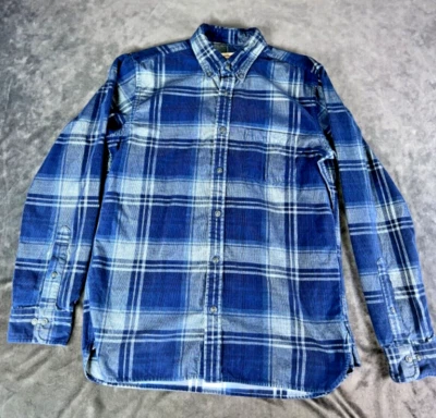 Camisa Brooks Brothers Pana Cuadros Mediana Azul Pesada 100% Algodón Foto 1 de 4