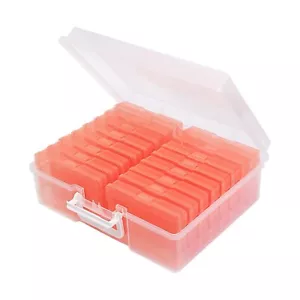 4x6 Inch Photo Box Case Storage with Handle - 16 Inner Plastic Photo Keeper - Picture 1 of 7