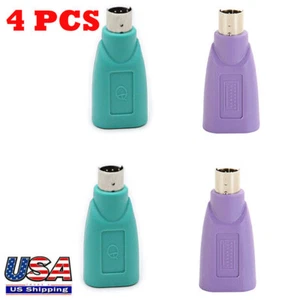 4pcs USB Female to PS2 Male Converter Plug Mouse Keyboard Adapter Conversion - Picture 1 of 13