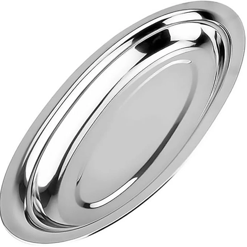 Bandeja de servir Chandler aço inoxidável 12" – 3mm de espessura, prata, cofre para máquina de lavar louça - Imagem 1 de 4