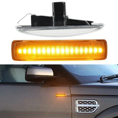 Clear Lens LED Side Marker Blinker Turn Signal Light For Land Rover LR2 LR3 LR4 Foto 1 de 4