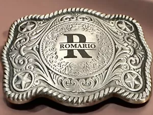 Engraved Belt Buckle Custom Personalized Monogrammed Western Buckle - Picture 1 of 9