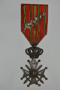 CROIX DE GUERRE 1940/1945 - LEOPOLD III DE BELGIQUE- 1 CITATION PALME ARGENT - Imagen 1 de 2