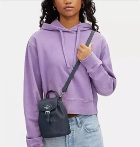 Coach CL408 Leather Amelia Backpack Messenger Small Handbag Denim Sling Bag - Picture 1 of 6