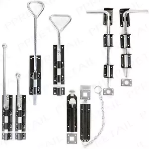 LARGE DOOR BOLTS Gate Heavy Duty Stable Barn Bar Lock Down Shutter Stay Latch UK - Picture 1 of 20
