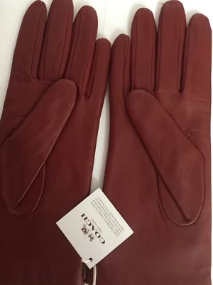 Nuevos guantes Coach de cuero rojos para mujer talla 7 Foto 1 de 4