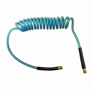 10ft x 1/4" Blue Polyurethane Recoil Air Hose W Solid 1/4" Fittings - HR74-010 - Picture 1 of 5