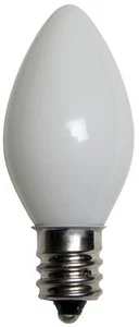 Box of 25 C7 Solid White Frosted Opaque Indoor/Outdoor Christmas Bulbs - Picture 1 of 1