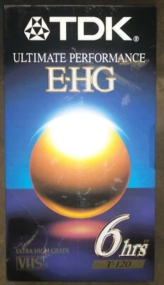 TDK E-HG EXTRA ALTA CALIDAD SONIDO Y COLOR T-120 CINTA VHS EN BLANCO - NUEVO SELLADO Foto 1 de 2