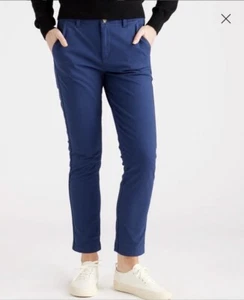 Quince Womens Stretch Cotton Twill Girlfriend Chino Pants Navy Blue Size 32 - Picture 1 of 3