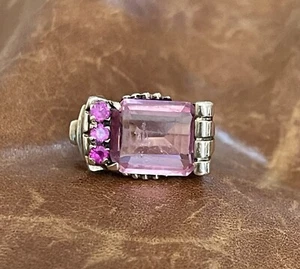Nachlass Vintage Retro 40’er - 50er Jahre 10K Gelbgold Topas, Rubin Stein Ring Größe 6,5 - Bild 1 von 22