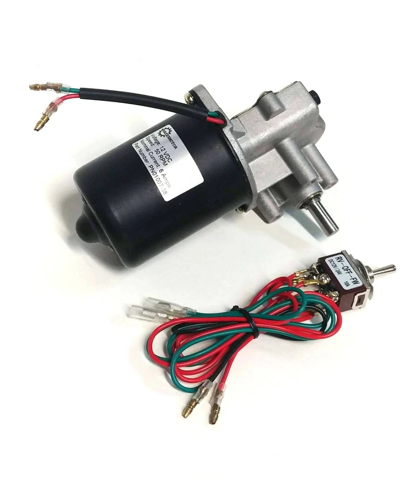Makermotor 3/8" D Shaft Gear Motor 12v DC 50RPM Gearmotor + Reverse Switch - Image 1 of 1