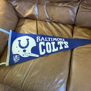 Vintage 1967 Baltimore Colts NFL Felt Pennant Double Bar Full Size - Picture 1 of 9
