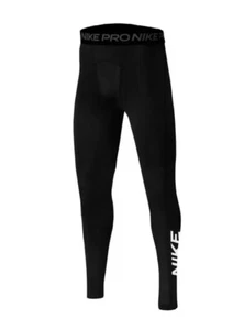 Nike Pro Boys Training Tights Black X-Large Warm Football New - Picture 1 of 5