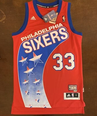 Camiseta deportiva de baloncesto rara Adidas HWC NBA Philadelphia 76ers Sixers Andrew Bynum Foto 1 de 4