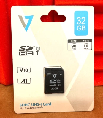 V7 32GB Secure Digital Card VPSD32GV10U1 ✅ ❤️️ ✅ ❤️️ New! Factory Sealed! - Image 1 of 2
