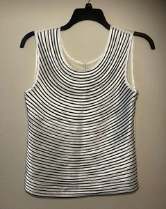 Tessori Black & White Tank Top, Size XL. - Picture 1 of 5