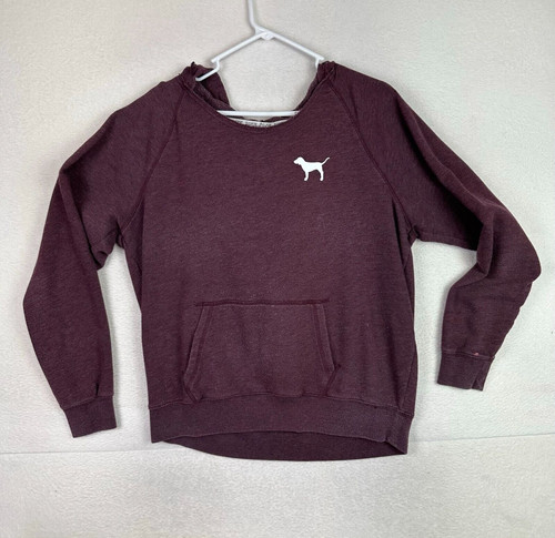 UNDERCOVER Felpa con cappuccio ROSA Victorias Secret donna grande logo amore tasca