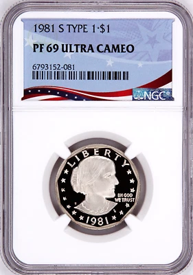 1981-S Type 1 Proof Anthony Dollar, Graded PF69UC by NGC - Image 1 of 4