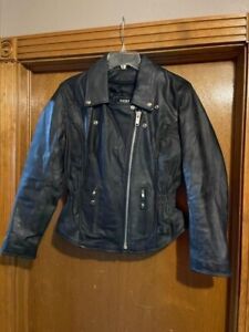 Women's Motorcycle Jacket with Full Zipper Liner and Zipper Sleeves
