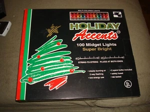 HOLIDAY ACCENTS 100 MIDGET LIGHTS SUPER BRIGHT - Picture 1 of 4