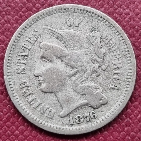 1876 Three Cent Nickel 3c Better Grade #53886 Cover