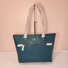 Nwt Coach 79608 Crossgrain Leather Gallery Tote Deep Turquoise Mineral