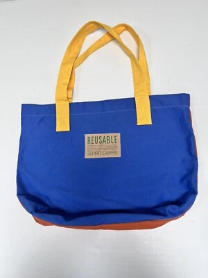 Винтажный ESPIRIT сумка с короткими ручками холст цвет блока 80-х 90-х сумка Espirit заботы - Изображение 1 из 4