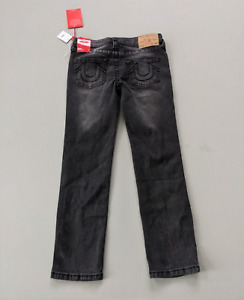True Religion Size 8 Boys Geno Relaxed Slim Fit Jeans Black 23" Inseam $79 NWT