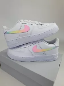 Nike Air Force 1 GS Regenbogen Pastell Neon Gr. 38 Custom Sneaker - Bild 1 von 6
