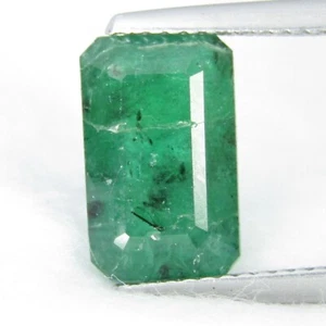 3,37 Karat erstaunlich natürlicher sambischer Smaragd 11,5 x 7 mm smaragdgeschliffene Sammlung Ref. Vdo - Bild 1 von 5