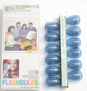 (12) Sylvania M3B USA Photoflash Blue Unfired Flash Bulbs Black Family NEW C351 - Picture 1 of 2