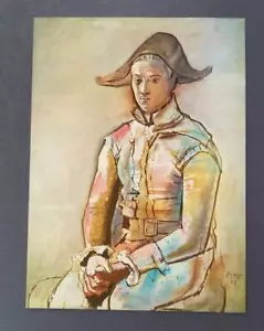 Pablo Picasso ""Arlequín Sentado"" Montado Offset Color Litografía 1972 - Imagen 1 de 5
