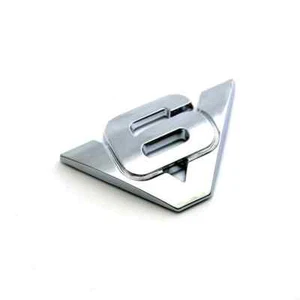 V6 ABS 3D Badge Emblem Chrome - Picture 1 of 2