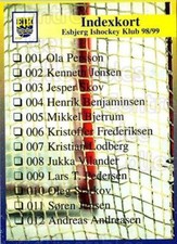1998-99 Danish Hockey League Checklist #NNO Esbjerg Pirates, Checklist