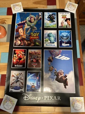 Póster Disney World 32x22 PIXAR PELÍCULAS Monsters Inc Toy Story Ratatouille Wall-E Foto 1 de 4