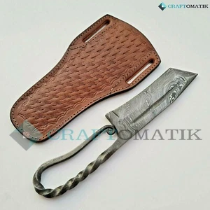 Mittelalter Damast Messer | Tordiert Griff | Handgefertigt Damaszener stahl LARP - Picture 1 of 7