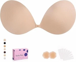 Sticky Bras Push Up Adhesive Invisible Bra Backless Strapless Bra (Cup Size:C) - Picture 1 of 7